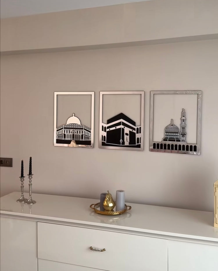 Sacred Places Set of 3 Acrylic & Wooden