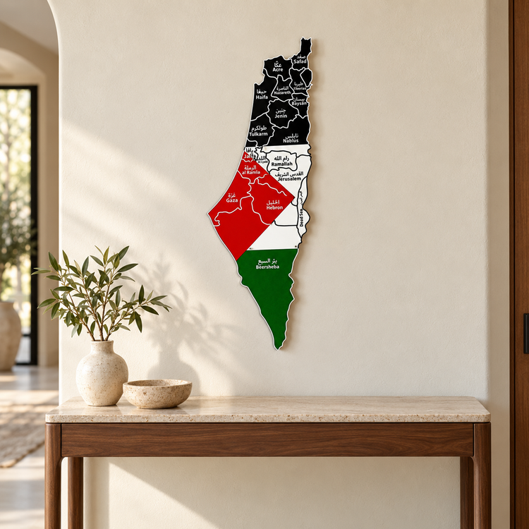 Palestine Map Wall Art UV Printed
