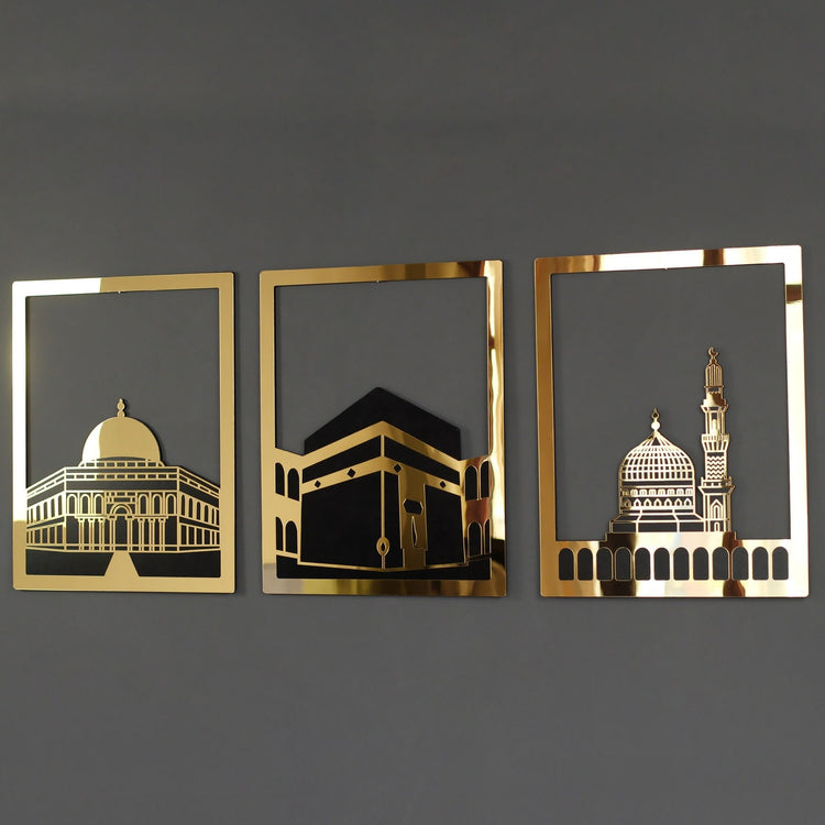 Sacred Places Set of 3 Acrylic & Wooden